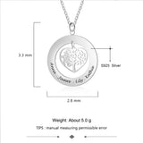 Personalized Tree of Life Sterling Silver Necklace Family Jewelry