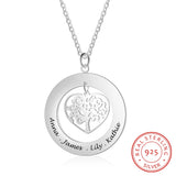 Personalized Tree of Life Sterling Silver Necklace Family Jewelry
