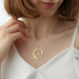 Personalized Tree of Life Necklace with Family Names Heart Shape Pendant