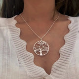 Personalized Tree of Life Necklace with Family Names Heart Shape Pendant