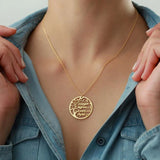 Personalized Tree of Life Necklace with Family Names Heart Shape Pendant
