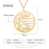Personalized Tree of Life Necklace with 1-7 Names