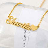 Custom Heart Name Necklace for Women Stainless Steel Personalized with Any Name