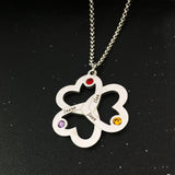 Personalized Triple Heart Birthstone Necklace