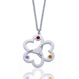 Personalized Triple Heart Birthstone Necklace