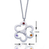 Personalized Triple Heart Birthstone Necklace