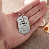 Twin Dad Keychain - Personalized Name Key Chain