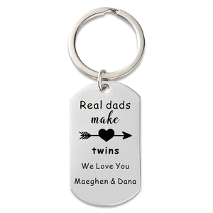 Twin Dad Keychain - Personalized Name Key Chain