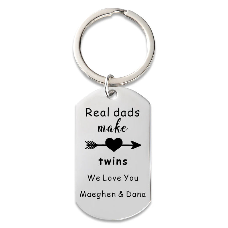 Twin Dad Keychain - Personalized Name Key Chain