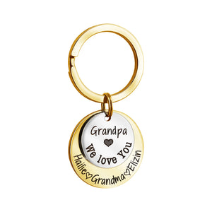 Personalized Two Name Circle Keychain For Mothers