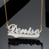 Two Tone Heart Name Necklace Stainless Steel Name Necklace For Women