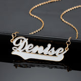 Two Tone Heart Name Necklace Stainless Steel Name Necklace For Women