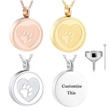 Dog Claw Pendant Keepsake Stainless Steel Waterproof Cremation Jewelry