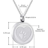Dog Claw Pendant Keepsake Stainless Steel Waterproof Cremation Jewelry