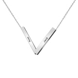 Custom V Shaped Pendant Necklace Stainless Steel Jewelry Gift