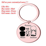 Personalized Name Key Chain Gift for Boyfriend Dog Gir