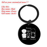 Personalized Name Key Chain Gift for Boyfriend Dog Gir