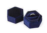 Personalized Velvet Ring Box Double Slot Ring Box