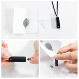 Personalized Vertical Bar Necklace CZ Stone Stainless Steel Urn Pendant