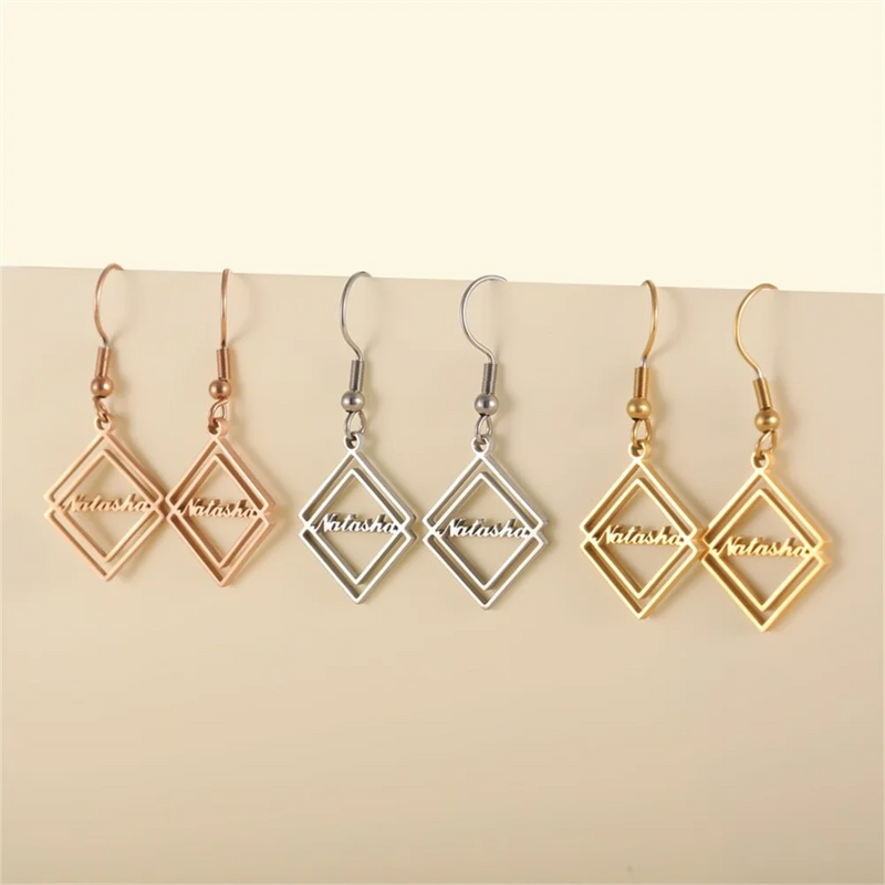 Personalized Vertical Name Earrings Name Earrings Dangle Name Earrings for Women