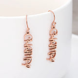 Personalized Vertical Name Earrings - Dangle Name Earrings