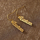 Custom Dangle Name Earrings for Her Stainless Steel Jewelry