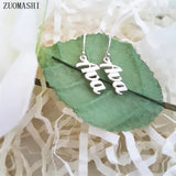 Personalized Vertical Name Earrings Stainless Steel Dangle Earrings