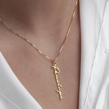 Personalized Vertical Name Necklace - Custom Name Necklace