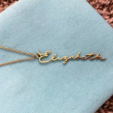 Custom Vertical Name Necklace Stainless Steel Handwriting Pendant