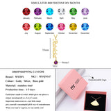 Personalized Vertical Name Necklace with Birthstone