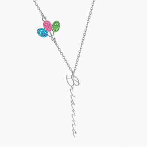 Colorful Balloons Vertical Name Necklace