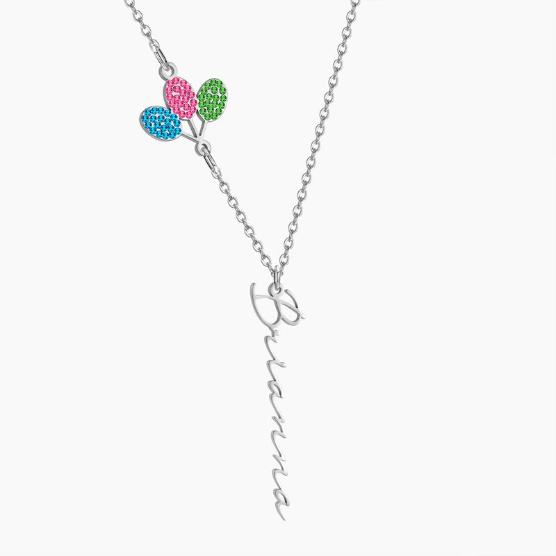 Colorful Balloons Vertical Name Necklace