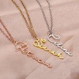 Personalized Vertical Name Pendant Necklace Stainless Steel Jewelry