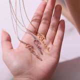 Personalized Vertical Name Pendant Necklace Stainless Steel Jewelry
