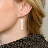 Custom Vertical Name Stud Earrings Stainless Steel Jewelry