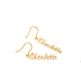 Custom Vertical Name Stud Earrings Stainless Steel Jewelry