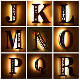 Custom Name LED Night Light Wooden Lamp for Couples Baby Room Bedroom