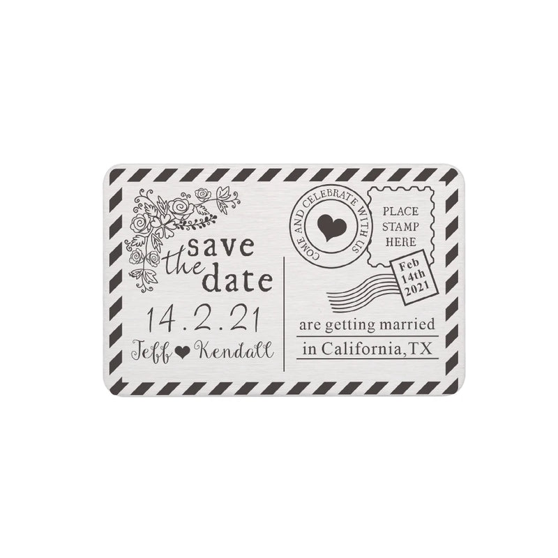 Personalized Wallet Insert Card with Date and Name