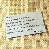 Custom Wallet Insert Card for Him - From Wife or Girlfriend