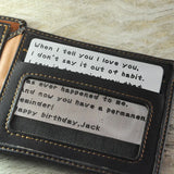 Custom Wallet Insert Card for Him - From Wife or Girlfriend