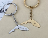 Personalized Washington Keychain, Custom Map Keychain