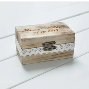 Personalized Wooden Ring Bearer Box Engagement Ring Holder