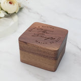 Personalized Wedding Ring Box Engraved Wood Jewelry Storage Box