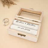 Personalized Wooden Wedding Rings Box Proposal Engagement Ring Holder