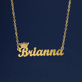 Zircon Crown Name Necklace for Women