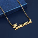 Zircon Crown Name Necklace for Women