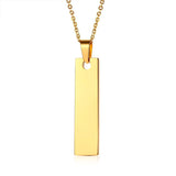 Personalized Women Bar Necklace Stainless Steel Charm Collar