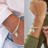 Custom Women Bracelet Cuff Family Name Stainless Steel Bangle