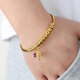 Custom Women Bracelet Cuff Family Name Stainless Steel Bangle