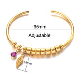 Custom Women Bracelet Cuff Family Name Stainless Steel Bangle